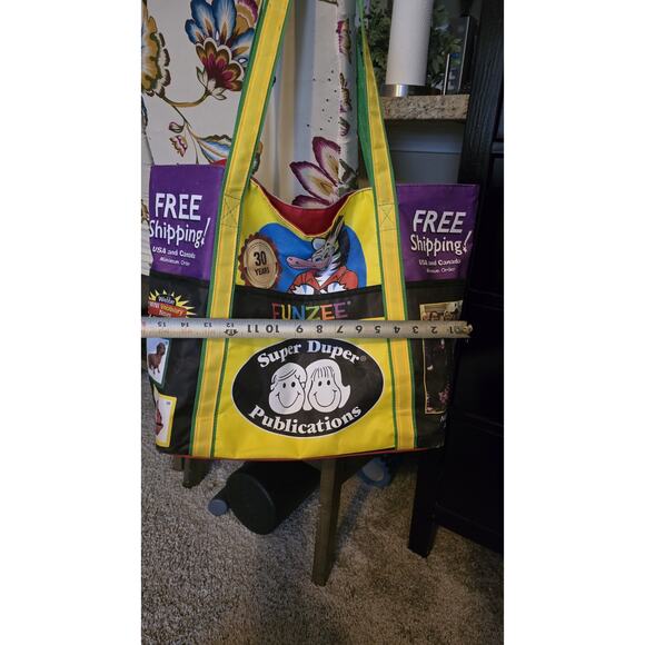 Rainbow zebra strip anytime artic SUPER DUPER zipper teachers tote school BAG - Picture 6 of 14